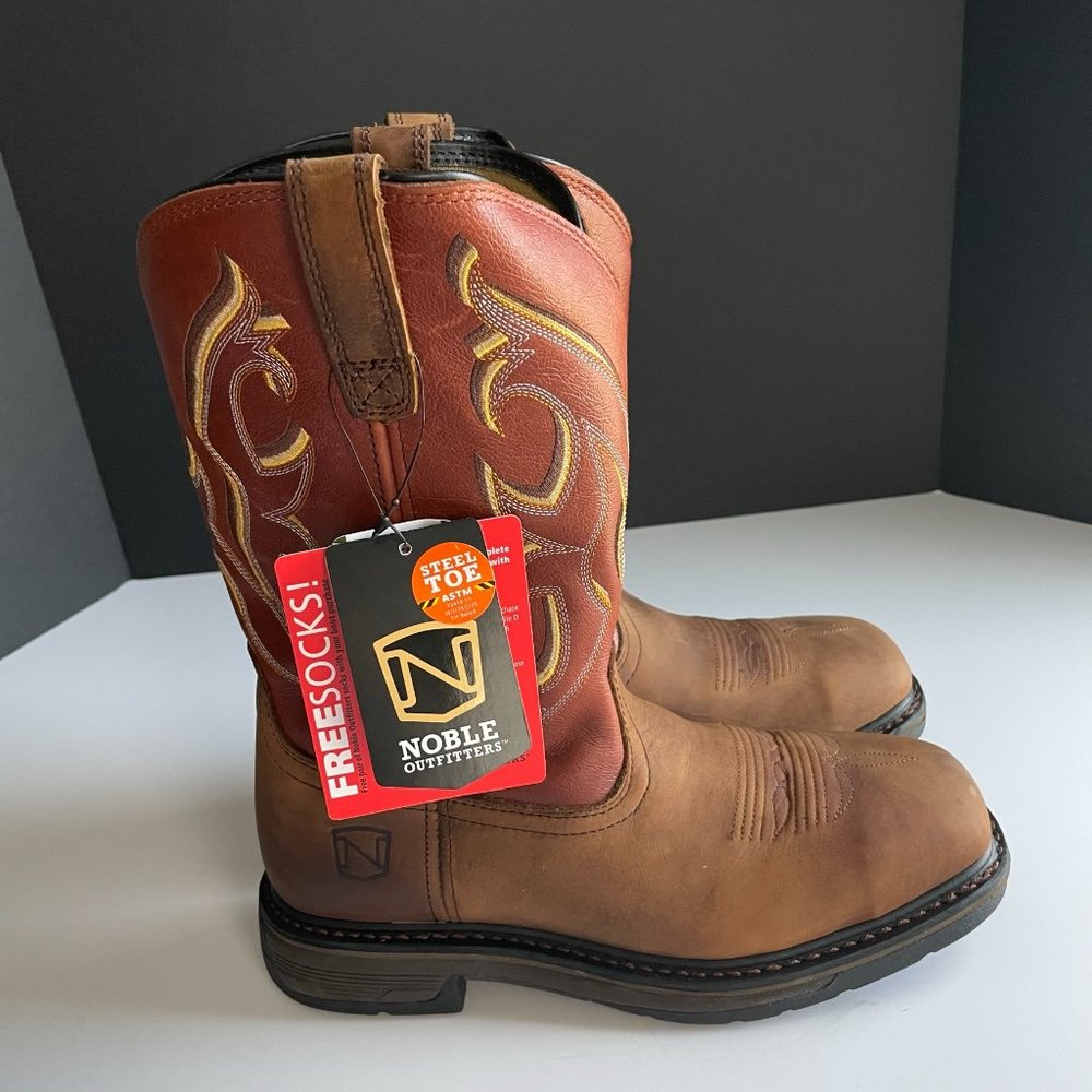 Noble Outfitters Work Boots Mens Size 8 Ranch Tough Steel Toe 65003